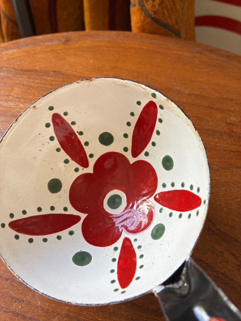 りりららアンティーク　手書き　ホーロー　レードル　お玉　オタマ　超レア