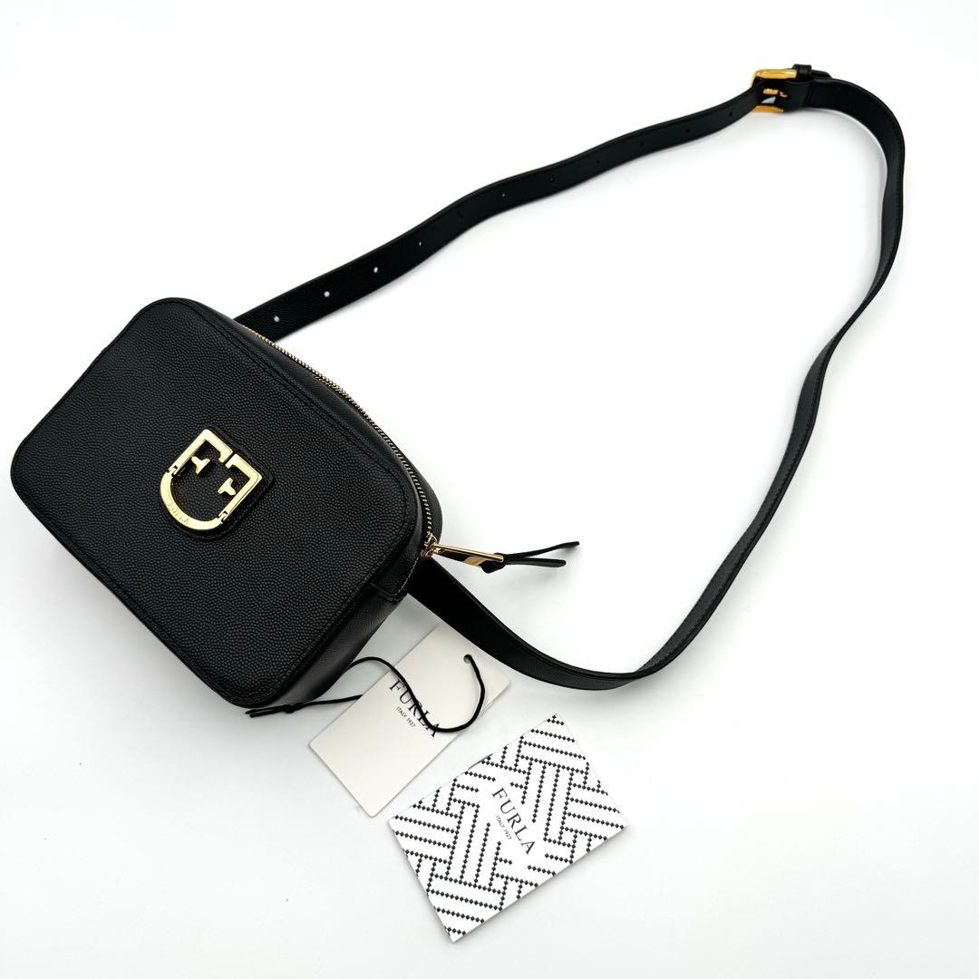 未使用品✨FURLA ウエストバッグ　ブラック　レザー