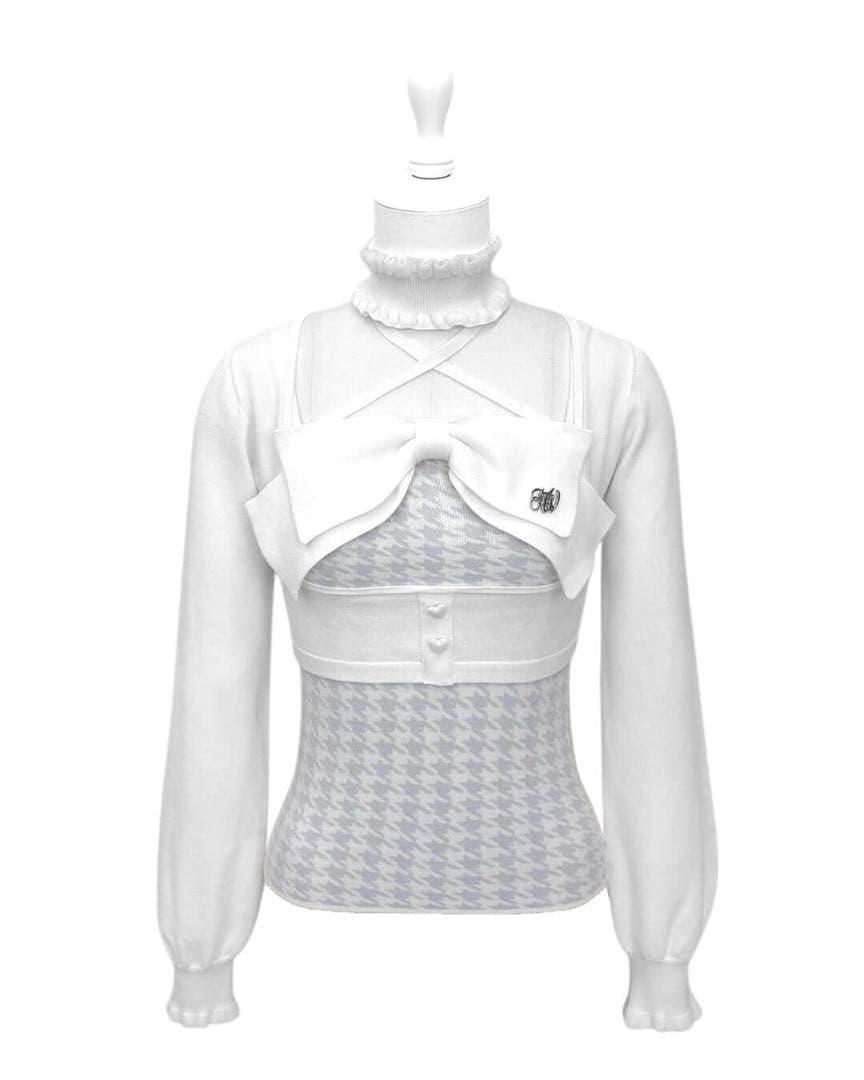 HONEYMEW チョーカー付きビッグリボンアンサンブルトップス ハニーミユウ