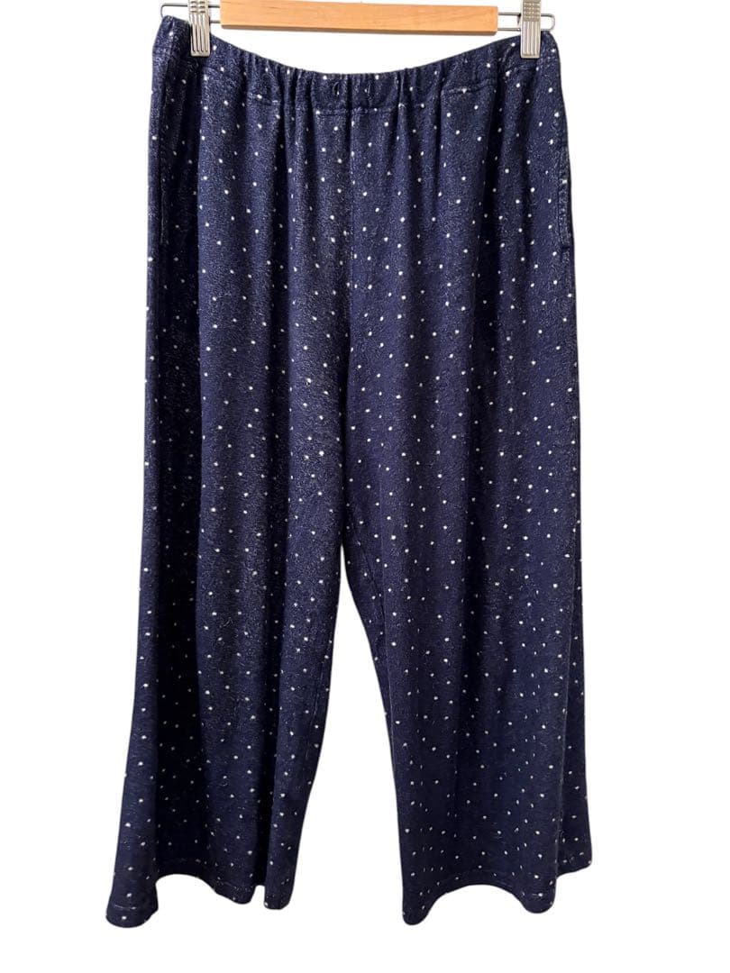 KID BLUE キッドブルー ガーゼパイルドット 七部袖パジャマネイビー上下