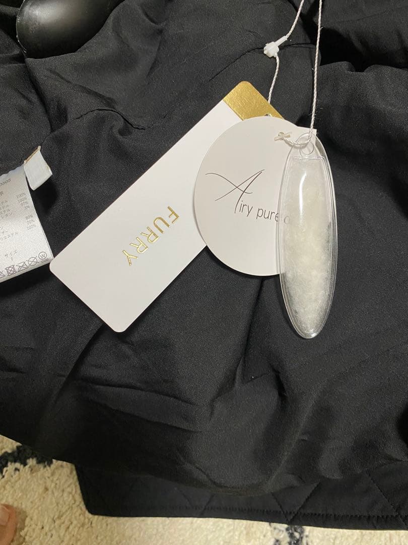 ピュアダウンコート 黒　着丈82cm