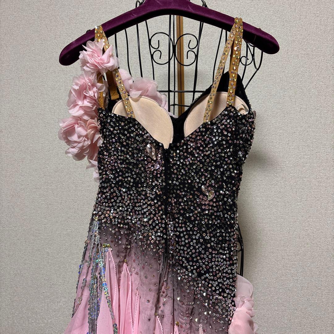 社交ダンスドレス ピンクと黒のグラデーション