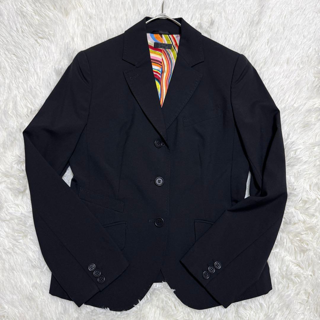 ポールスミス［40］パンツスーツ セットアップ ウール ブラック ストレート
