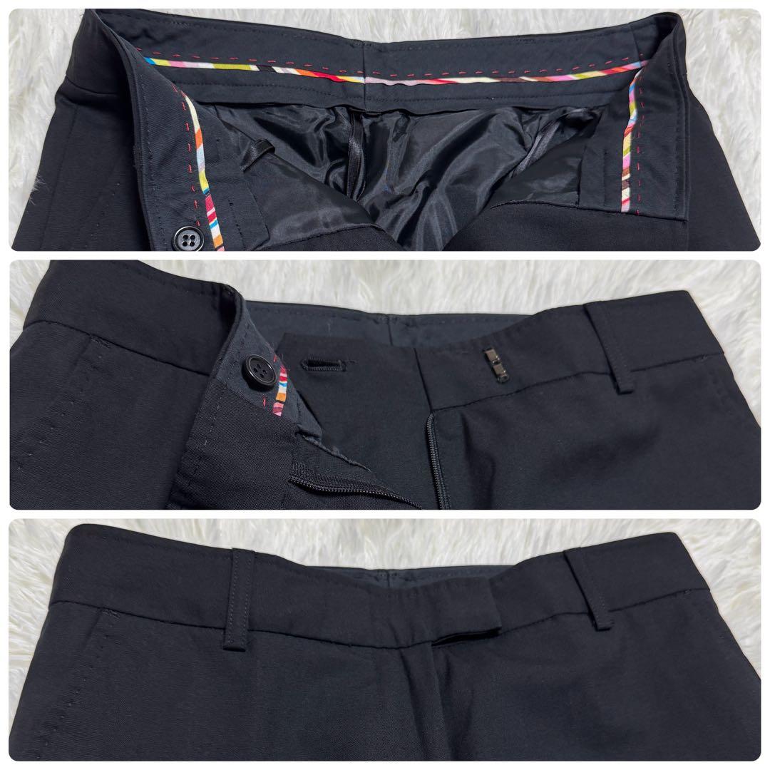 ポールスミス［40］パンツスーツ セットアップ ウール ブラック ストレート