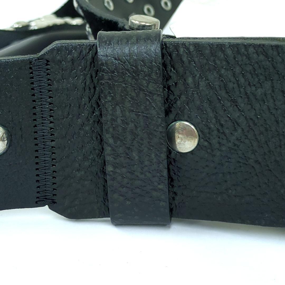 ドルチェ&ガッバーナ D&G スタッズ レザーベルト ブラック イタリア製