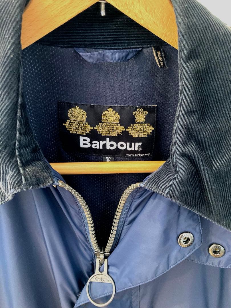 Barbour ナイロンロングコート スリムフィット 36