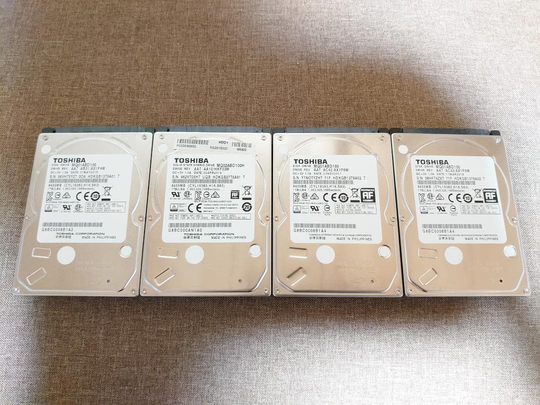 ✨4個セット✨HDD 1000GB✨大容量1TB✨2.5インチ✨06-04