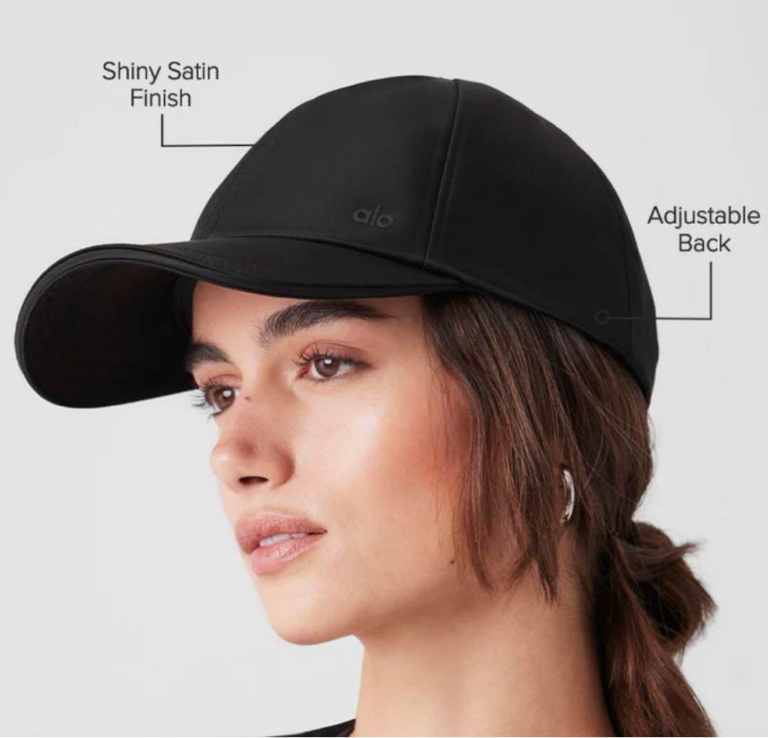 alo サテン Off-Duty キャップ ブラック