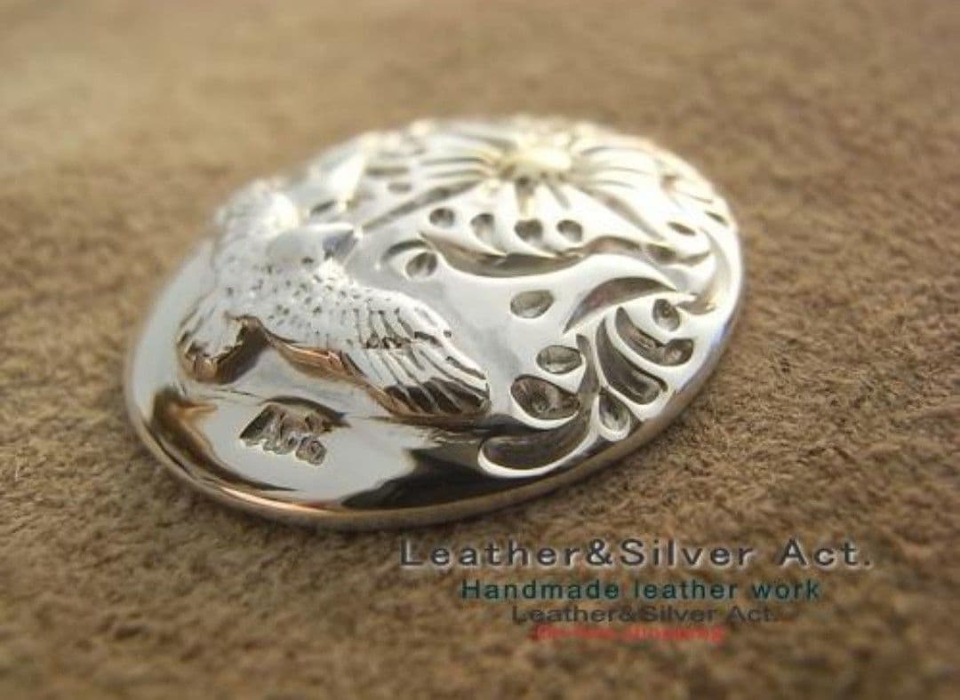 シルバーコンチョ　シルバー925 髪留め ヘアゴム　ウォレット　ボタン　イーグル