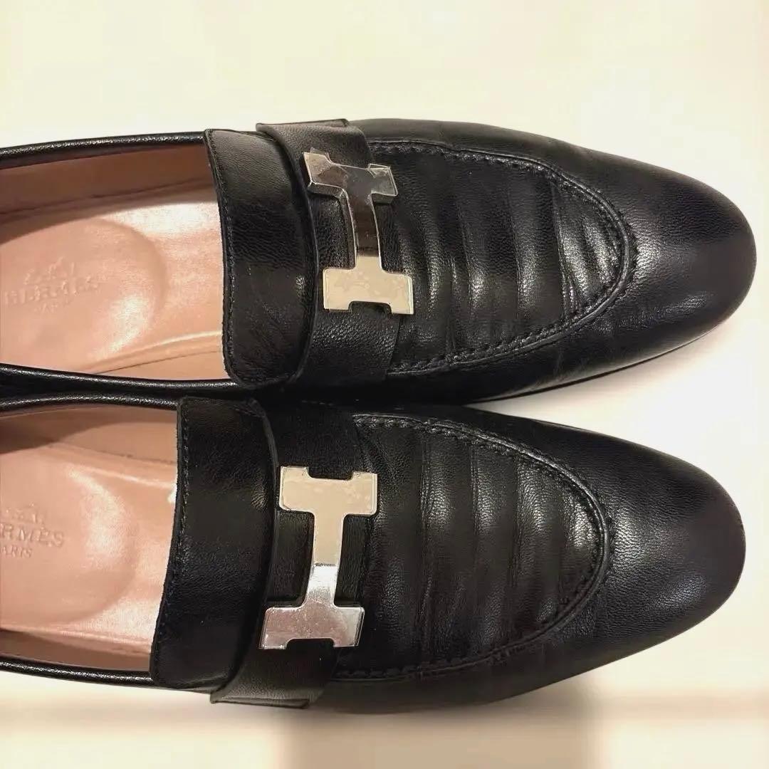 HERMES エルメス 36.5 モカシン《パリ》シルバー金具