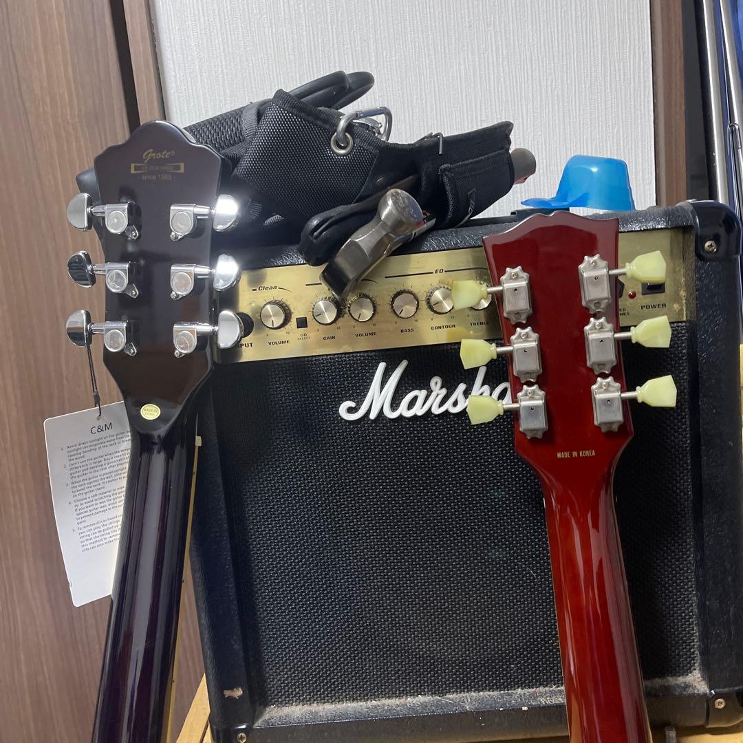 エレキギターセミアコギターTOKAIレスポール2点セット