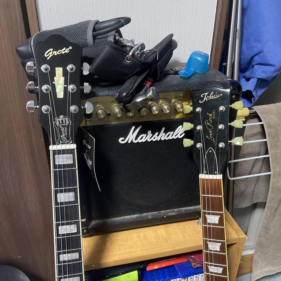 エレキギターセミアコギターTOKAIレスポール2点セット