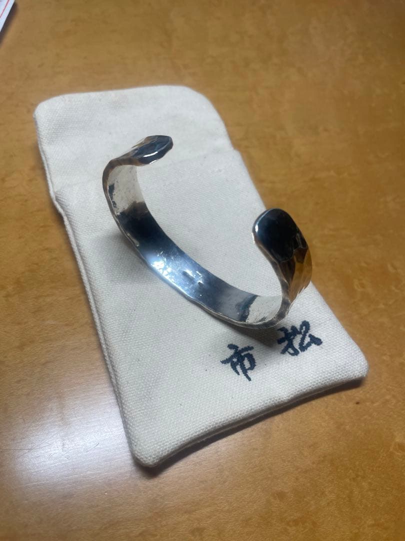 値下げ　市松 シルバー バングル ブレスレット Silver 980