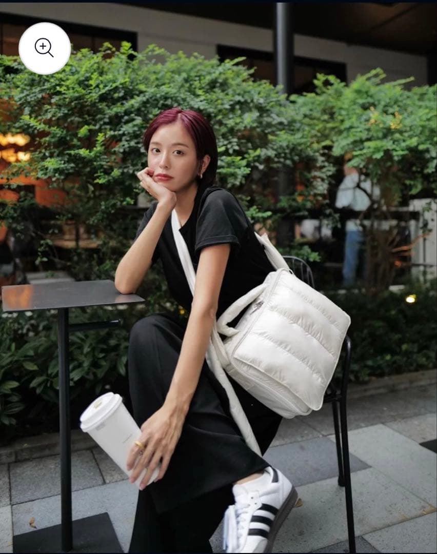 calinキルティングマザーポーチバッグ（ホワイト）