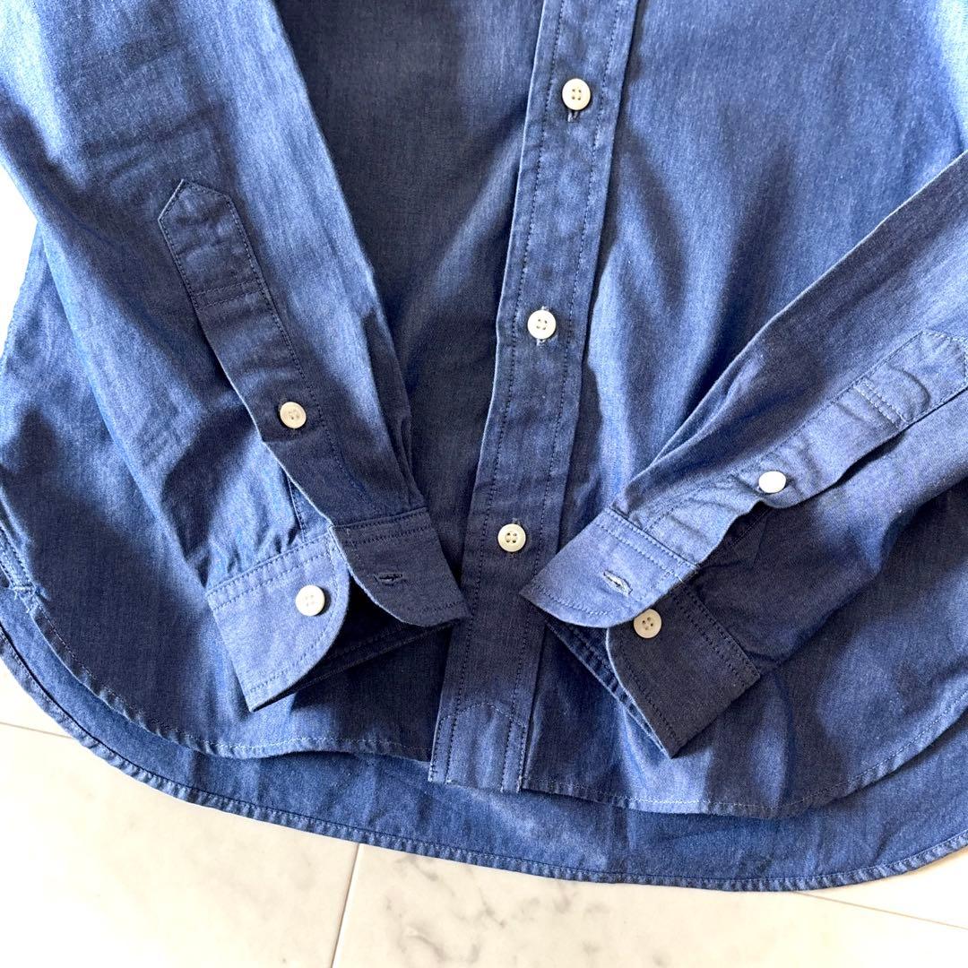 美品 SINME シンメ ダンガリークロスボタンダウンシャツ サックスブルー M