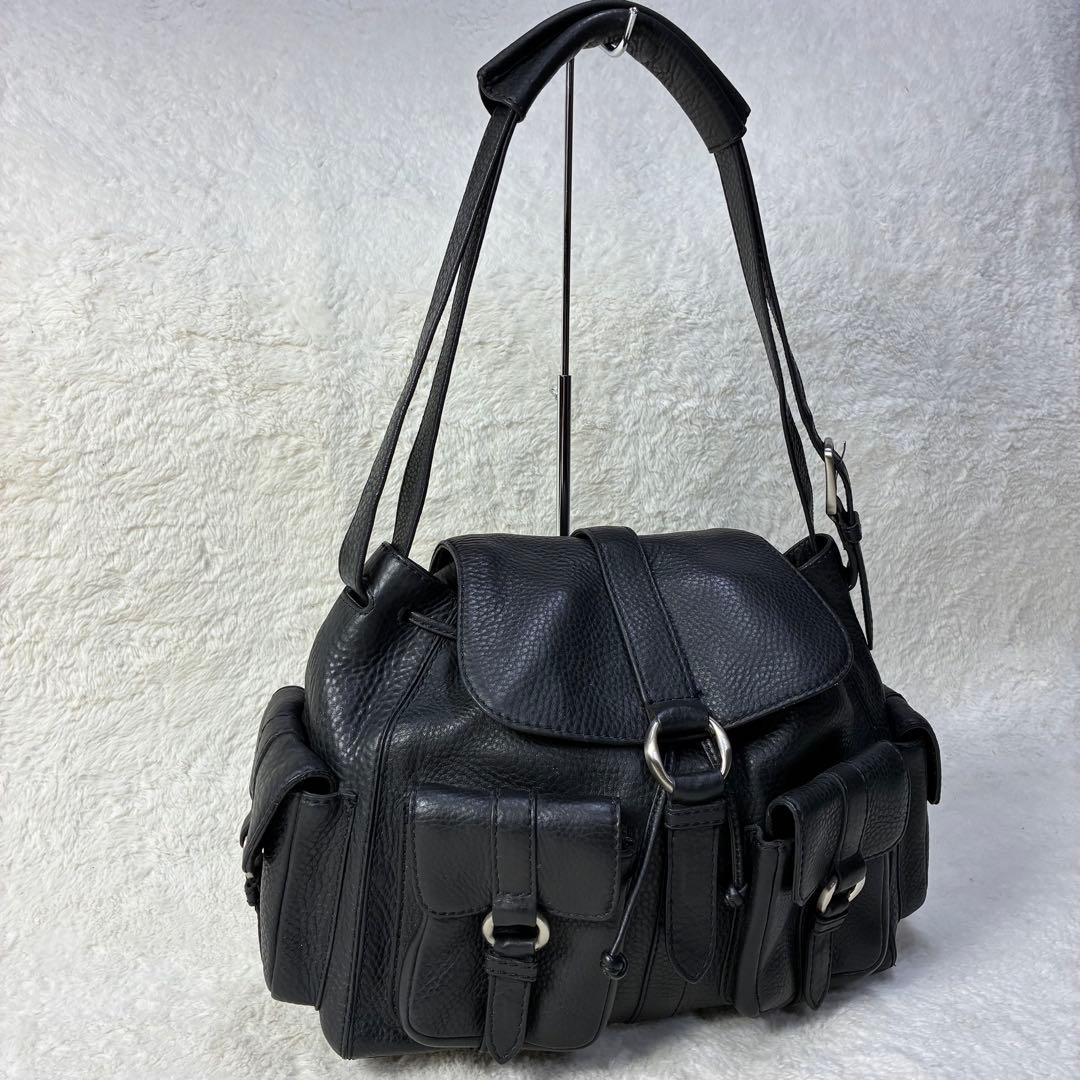 コールハーン　リアルレザー　トートバッグ　カラー　ブラック　Y2K