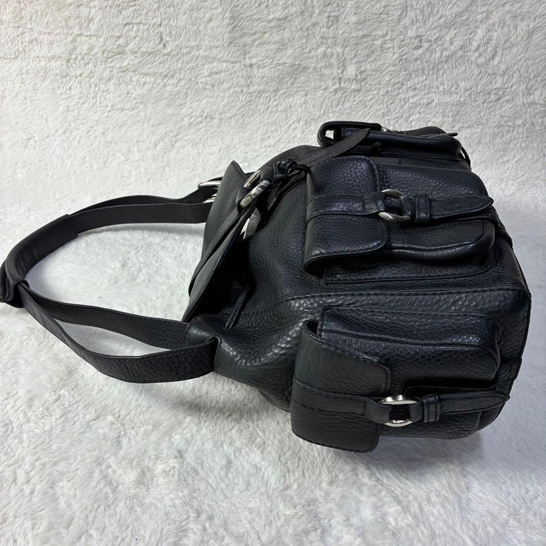 コールハーン　リアルレザー　トートバッグ　カラー　ブラック　Y2K