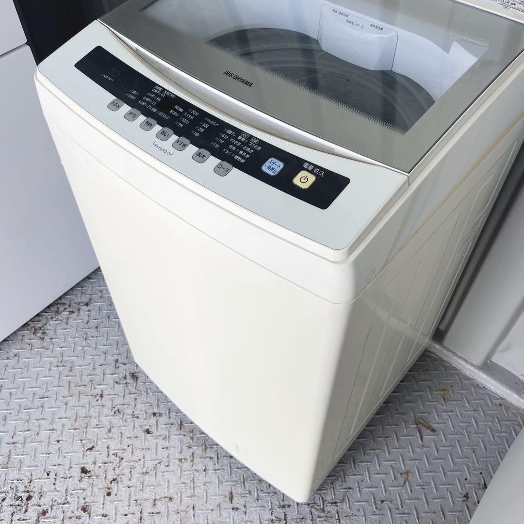 191取付無料！アイリスオーヤマ グラストップおしゃれデザイン7kg洗濯機！