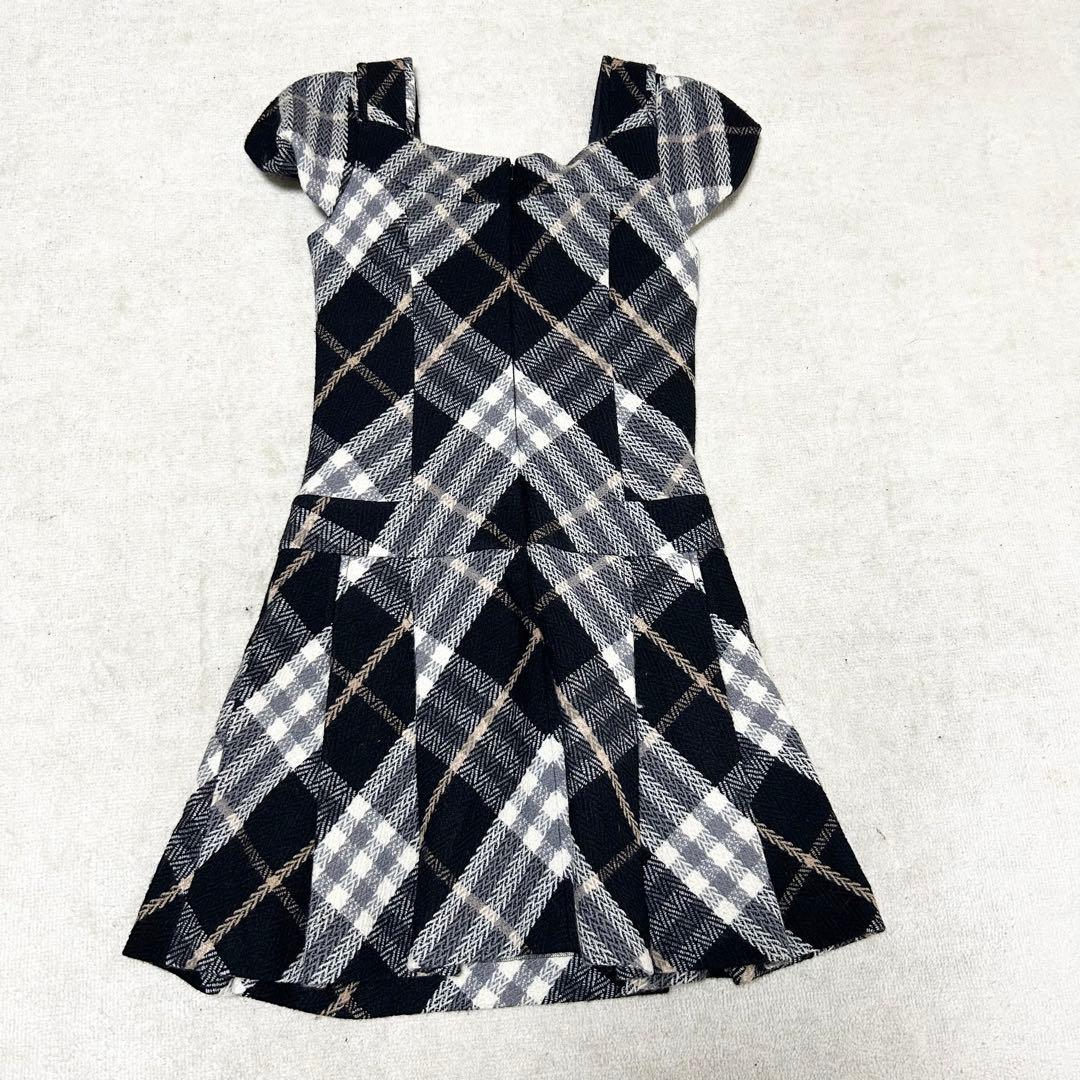 美品　バーバリーブルーレーベル　ノバチェック　ウールワンピース　ノースリーブ