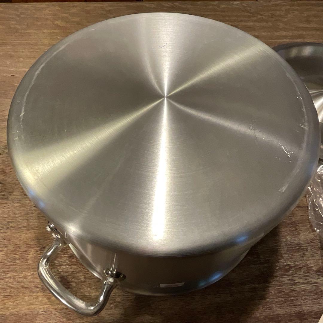 新品未使用！アカオ ＤＯＮ 硬質アルミ半寸胴鍋 33cm プロ仕様 業務用鍋