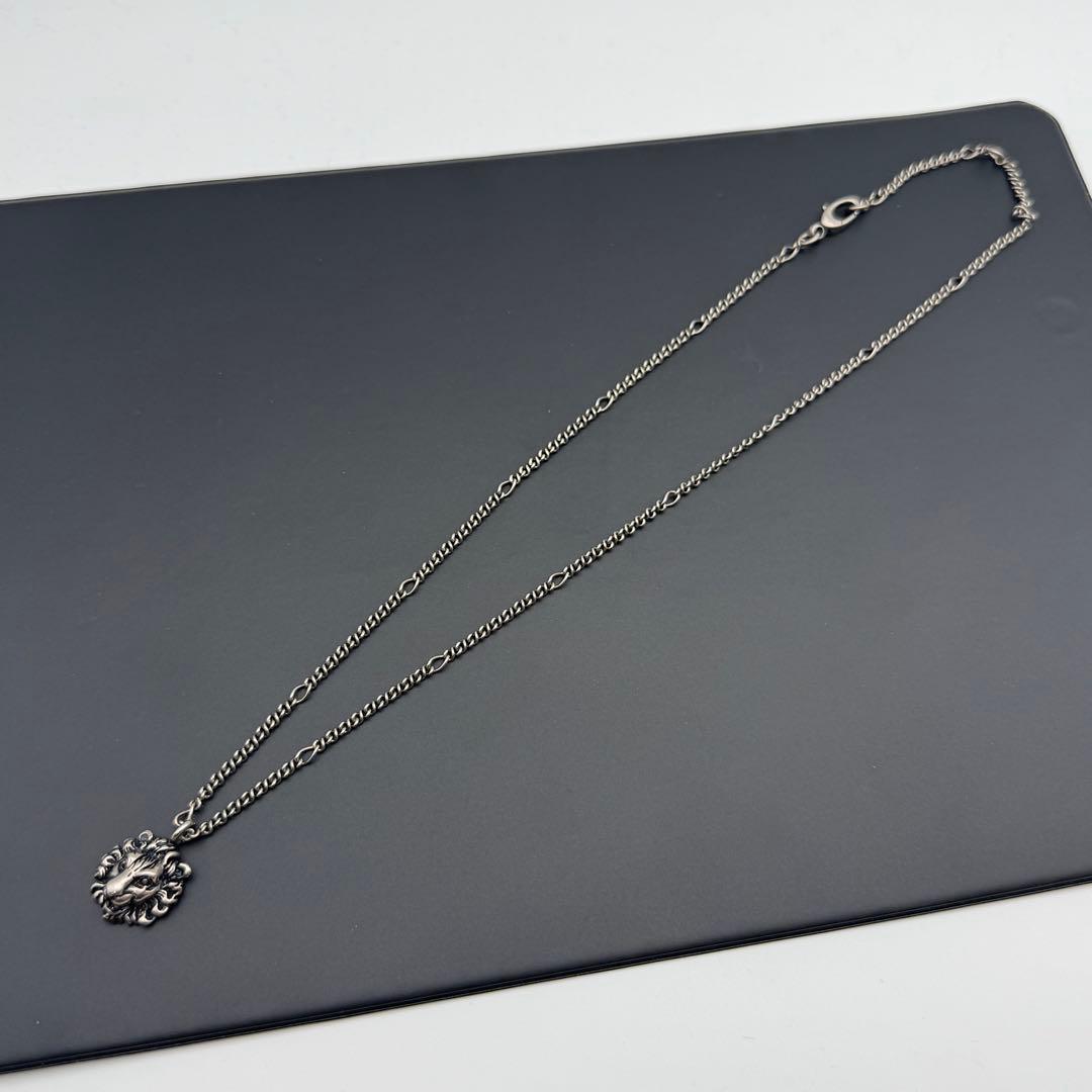 希少/極美品✨グッチ ライオンヘッド ネックレス シルバー 410673