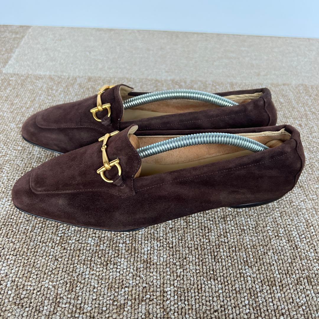 GUCCIブラウン スエード ローファー MADE IN ITALY37.5