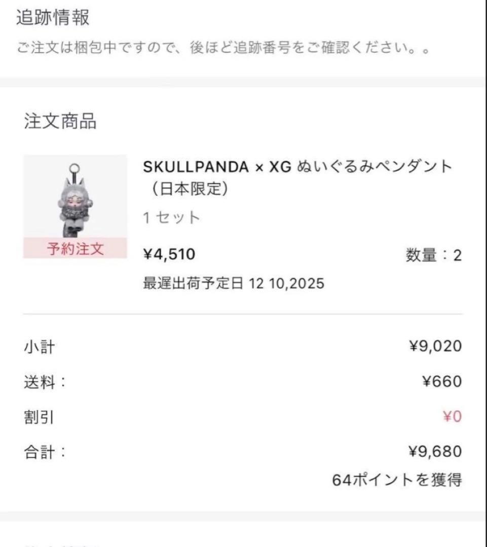 ポップマートスカルパンダ × XG ぬいぐるみペンダント（日本限定） 2個セット