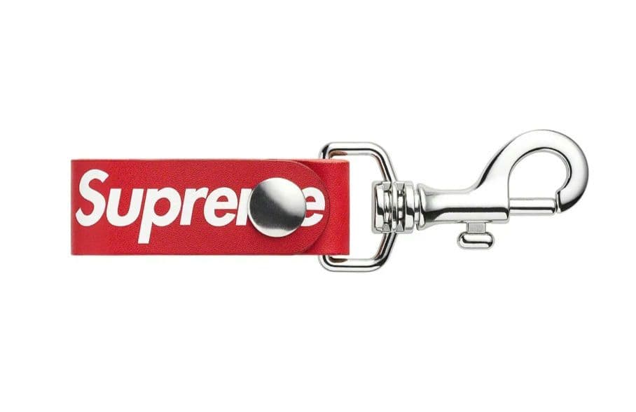 小物 Supreme Leather Key Loop Red
