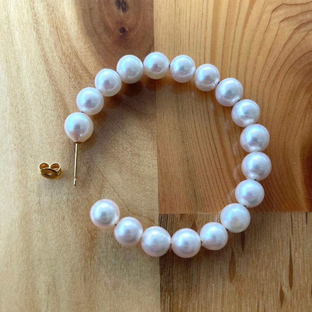 ARTIDA OUD アコヤパール ビッグ シングル フープ ピアス