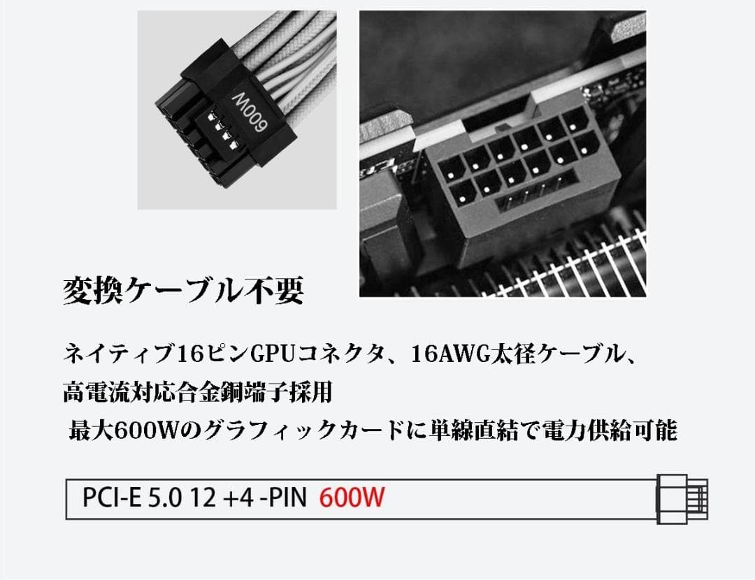 1200W電源ユニットTG1200ブラック ATX3.0 80PLUS GOLD