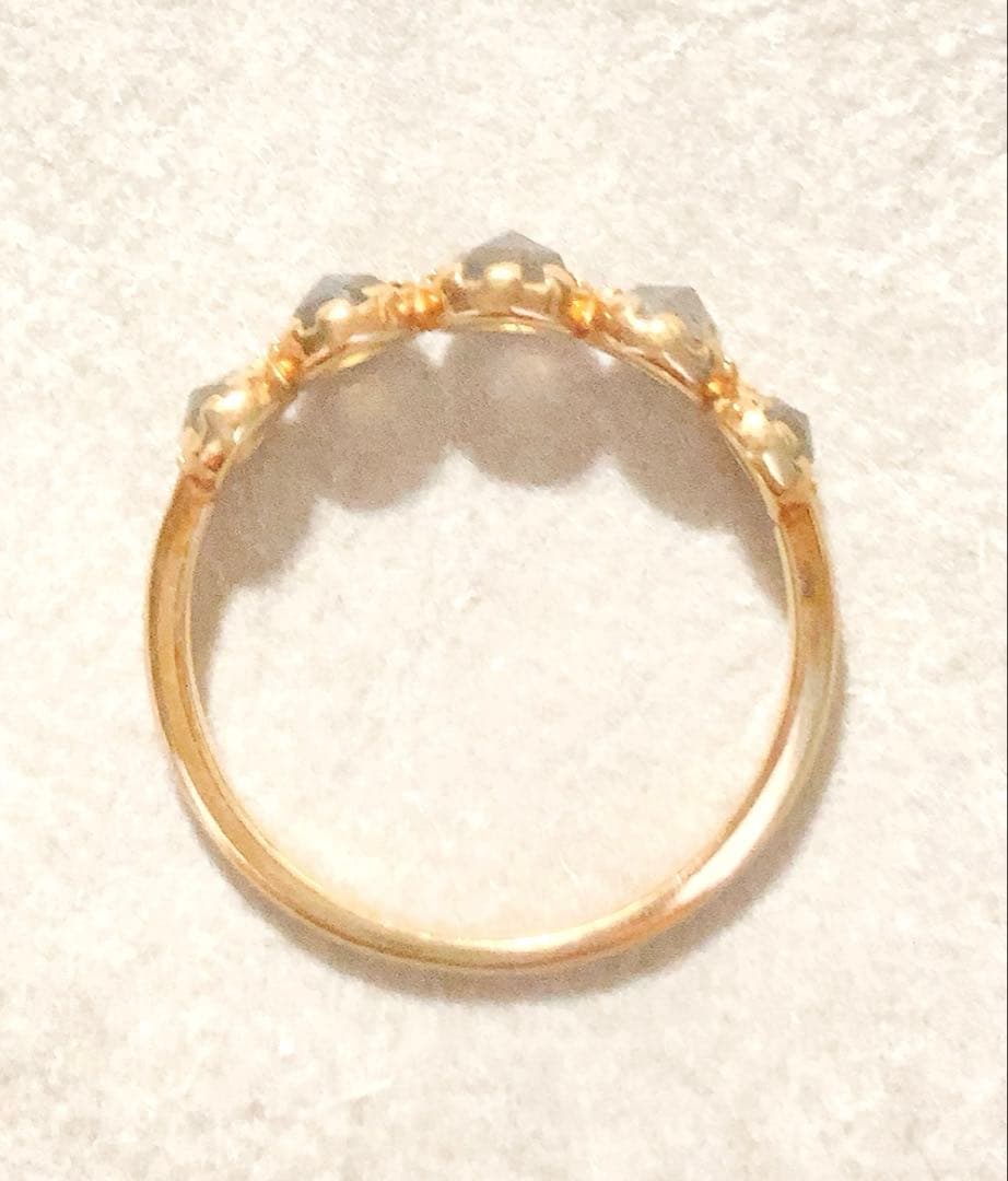 ageteアガット 11号 マルチ カラー ストーンK10 ゴールド リング