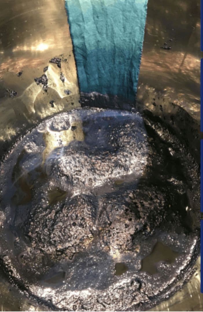 ＜未使用＞正藍染め　タペストリー/敷物　機織り　約45.5cm ×124 cm