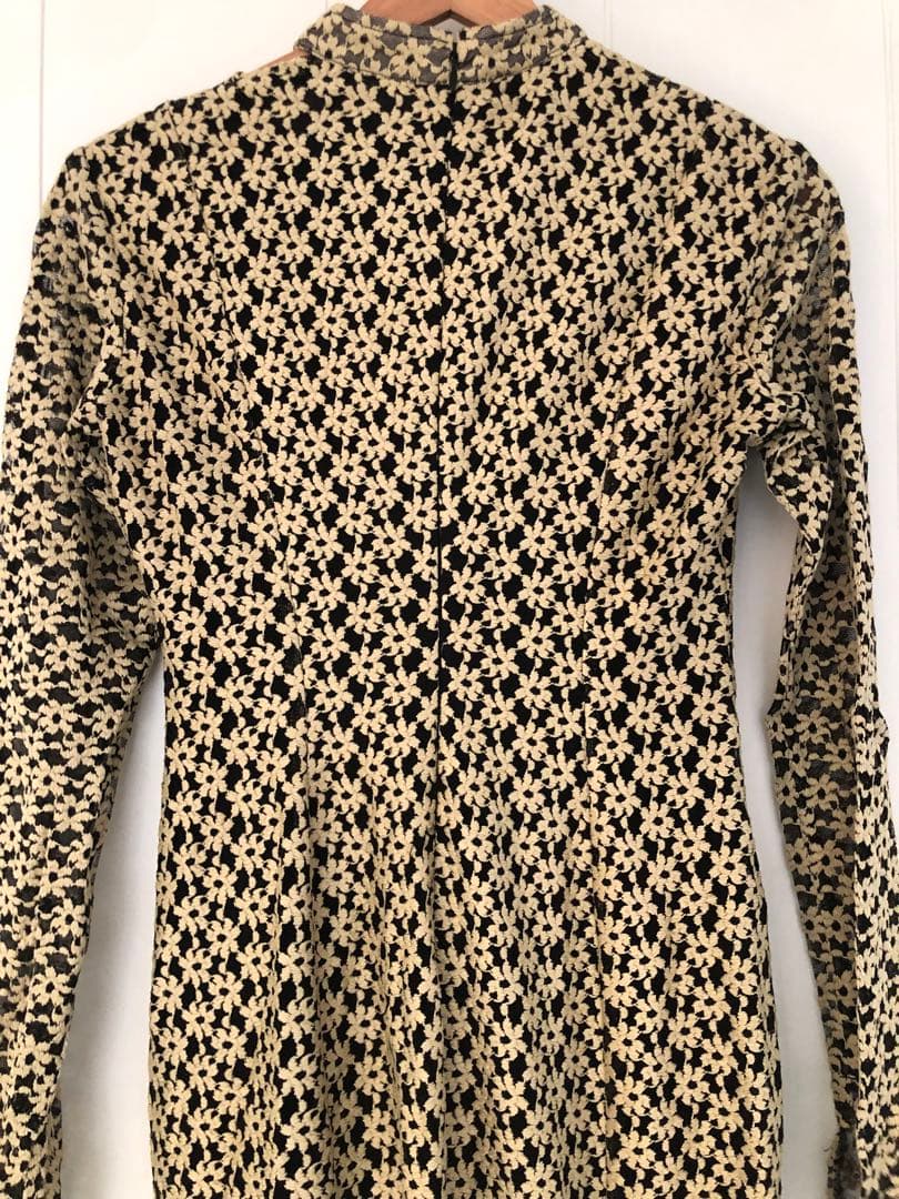 ワンピース CLANE 3D FLOWER LACE SLASH NECK ONEPIECE