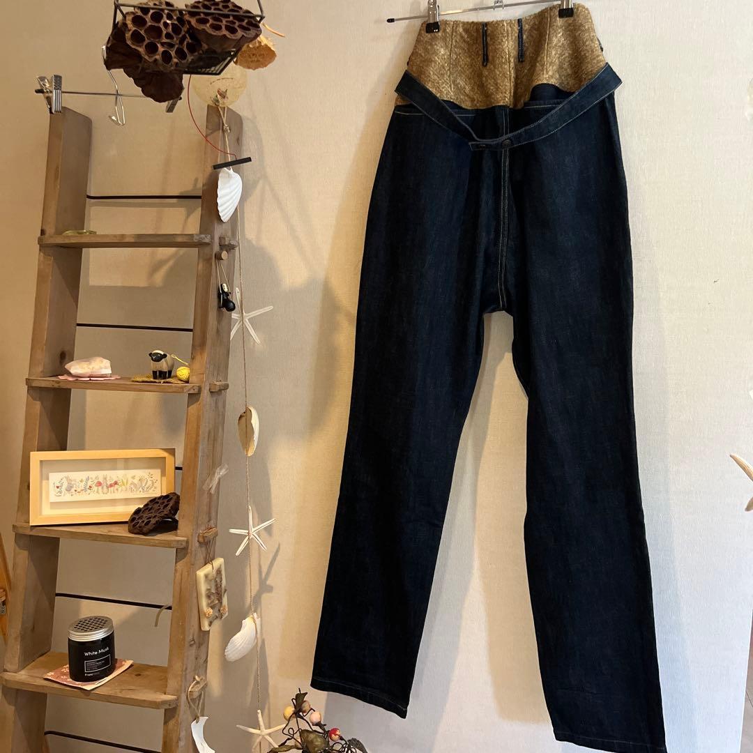 ★美品！KAPITAL 異素材ドッキングサルエルデニム