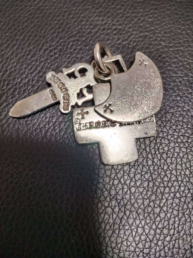 シルバー925 クロス×ダガー デザイン ペンダントトップ 中古