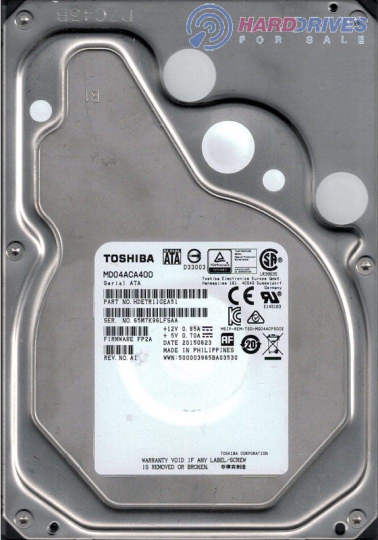 【つくば山賊】TOSHIBA MD04ACA400 HDD 2台