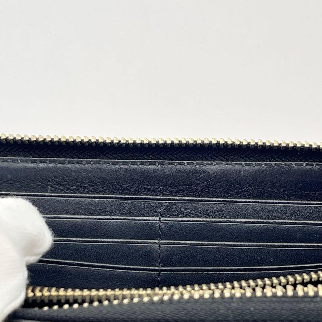 ポールスミス マルチストライプ ラウンドファスナー 長財布 黒