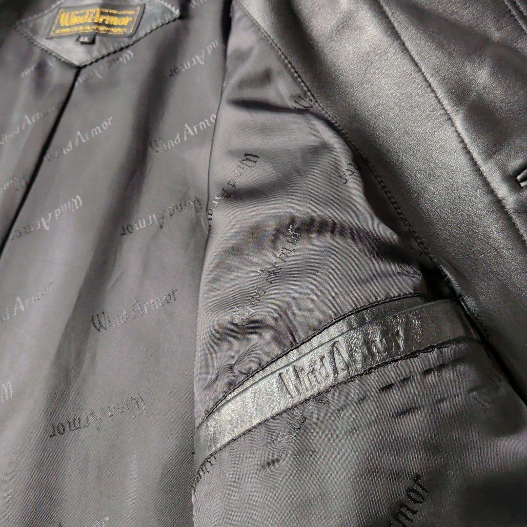 良品　LL　Wind Armor　ラムレザー　羊革　ロングコート　黒　トロトロ