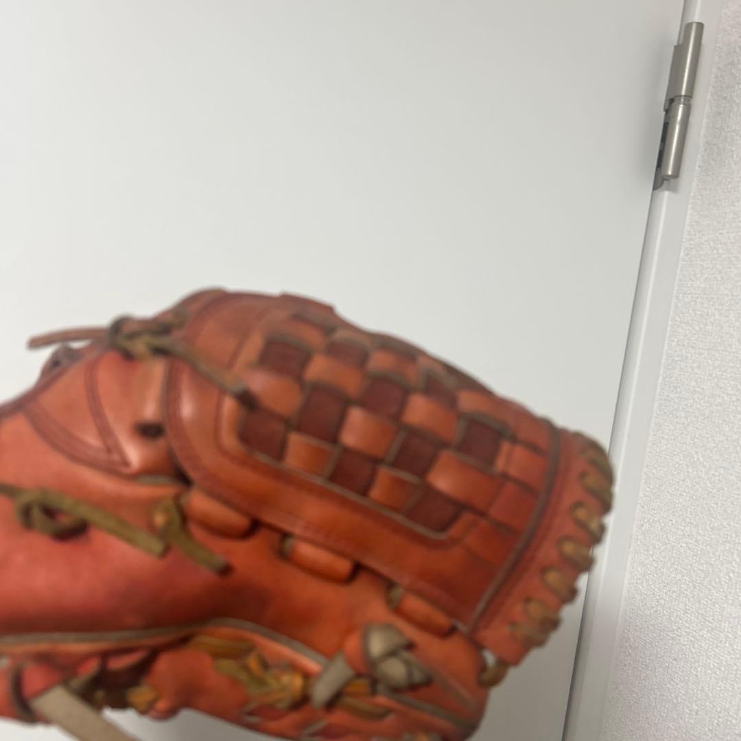 茶色 硬式グローブ 編み込みデザイン