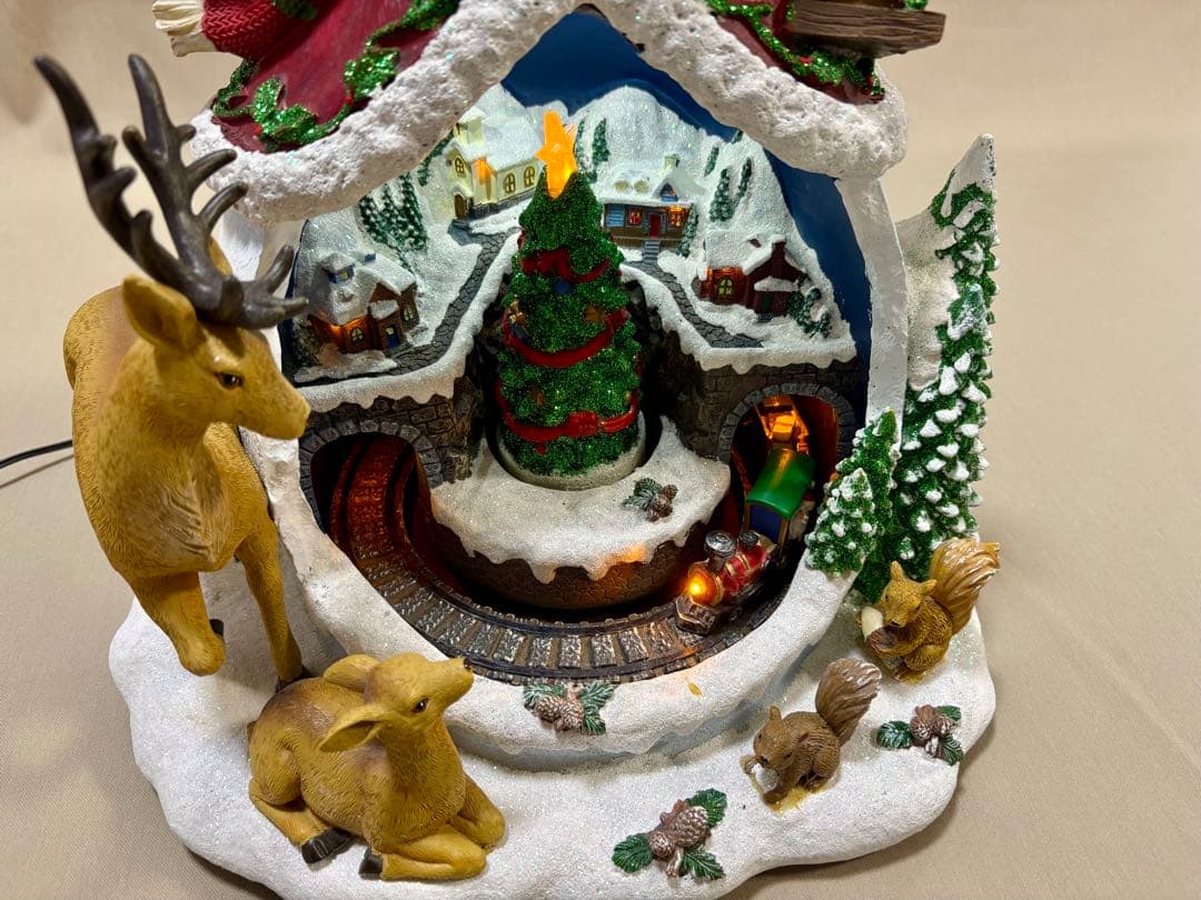 廃番品 コストコ スノーマン ローテーティング クリスマスツリー オブジェ