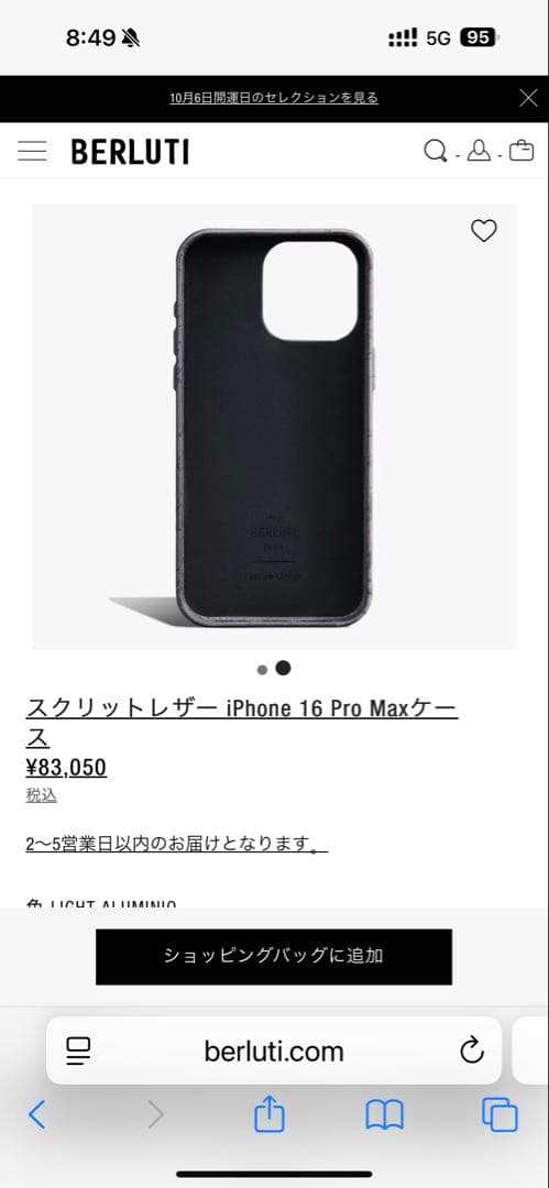 BERLUTI iPhone16ProMax 用ケース