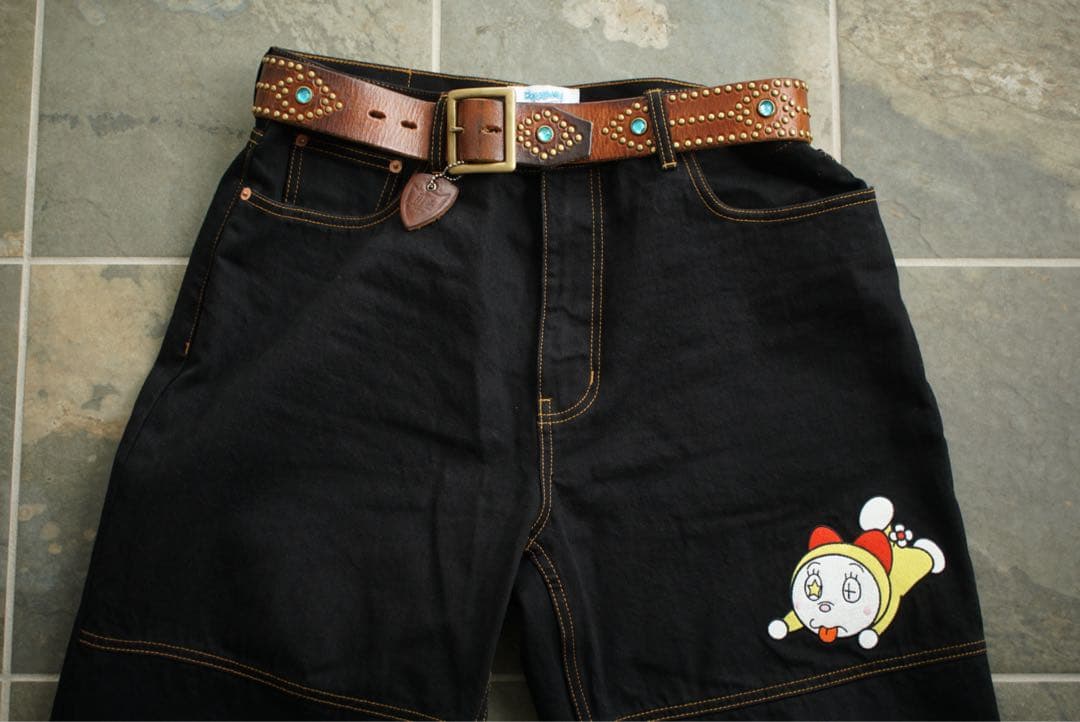 HTC エイチティーシー スタッズ レザー ストーン ベルト 34