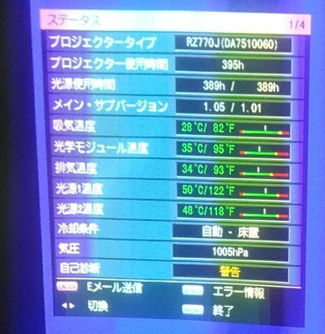 Panasonic 1チップ DLPプロジェクター PT-RZ770JW 完動品