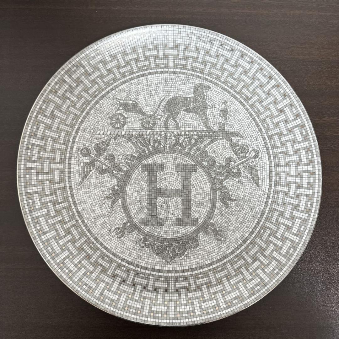 エルメス タルトプラッター モザイク24 プラチナ ディナープレート 食器