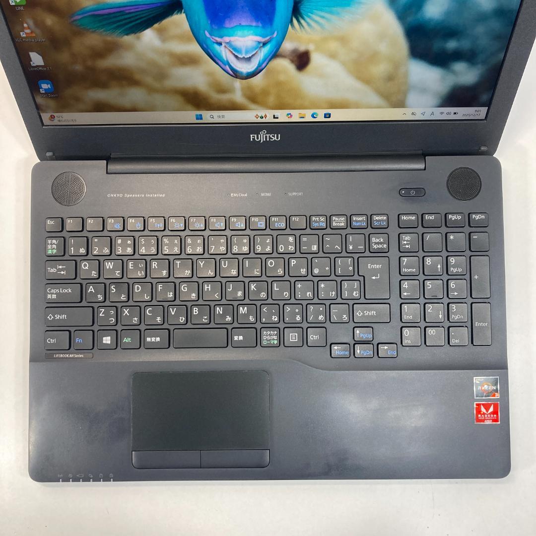 Fujitsu 富士通 ノートパソコン Ryzen3 SSD Windows11