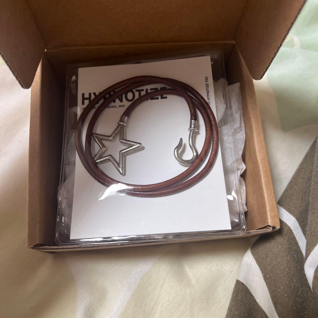 アクセサリー AFB STAR LEATHER BLACELET red