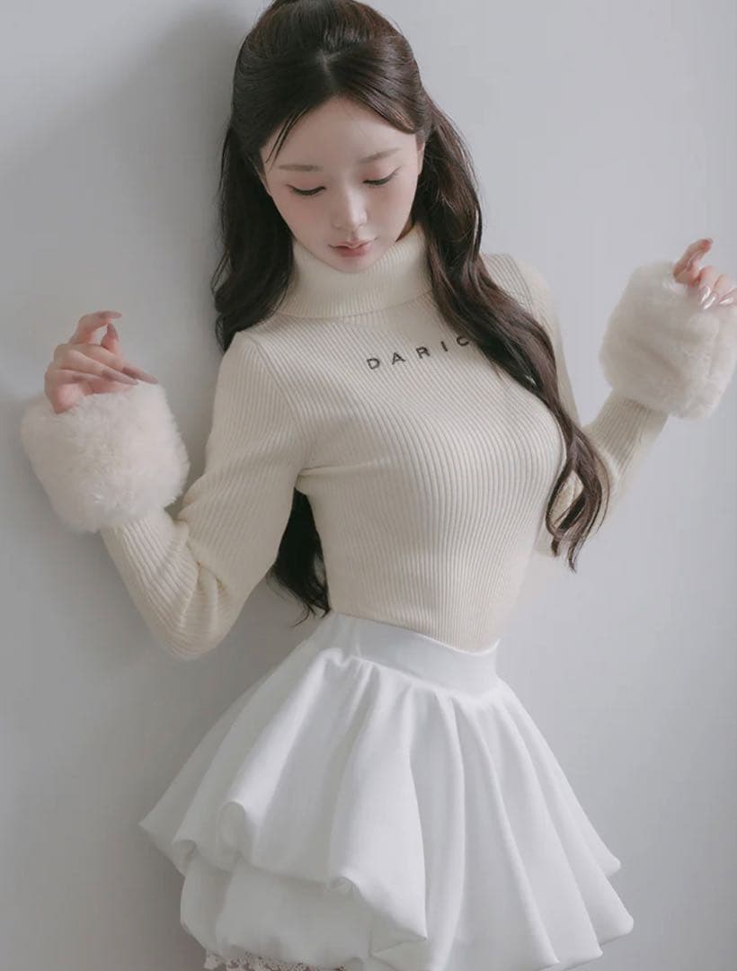 スムースファーリブニットトップス darich