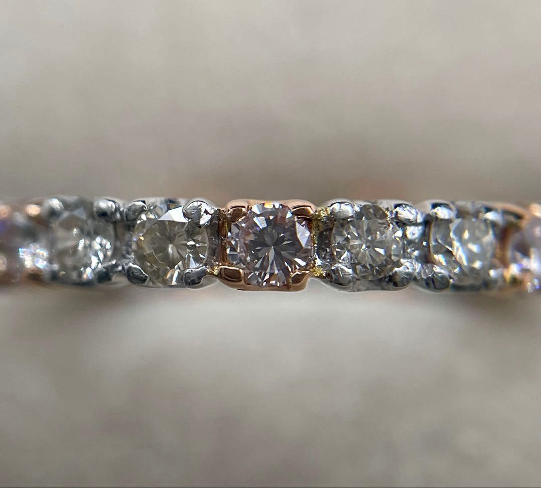 専用JL223★高級 カラーレス/ピンクダイヤ0.85ct コンビ リング 鑑付