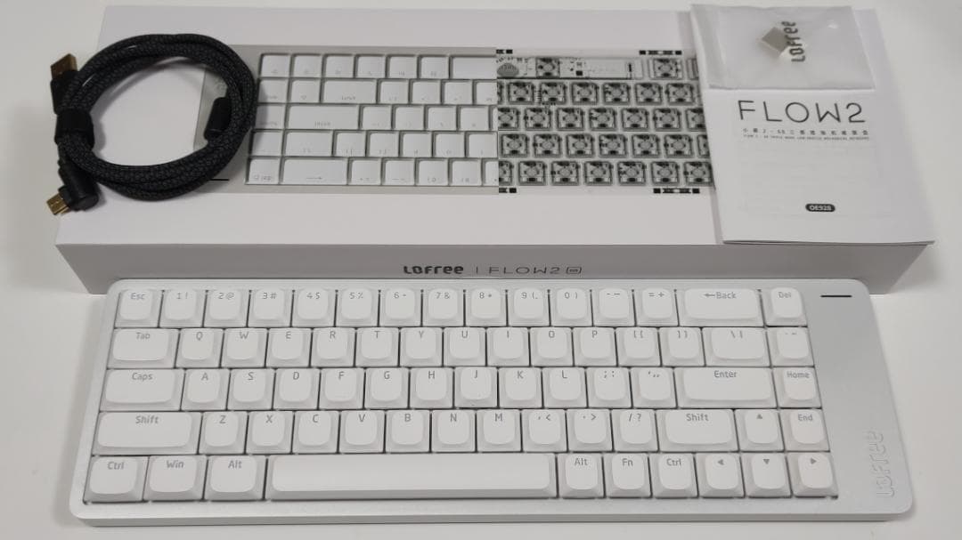 【特別限定カスタム】LOFREE FLOW2シルバー（68キー） ×静音ピンク軸