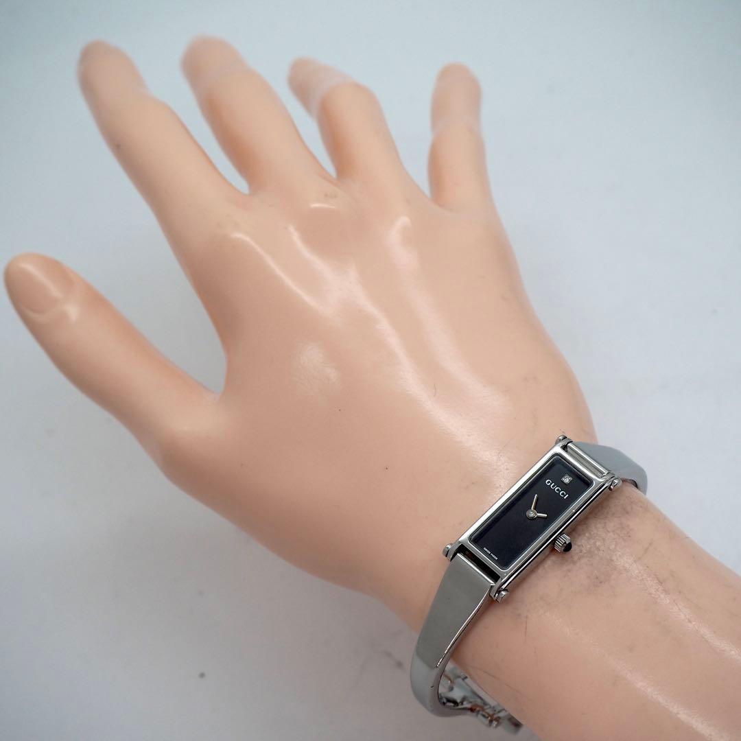 148 稼働　GUCCI 時計　レディース　バングル　1Pダイヤ　1500L